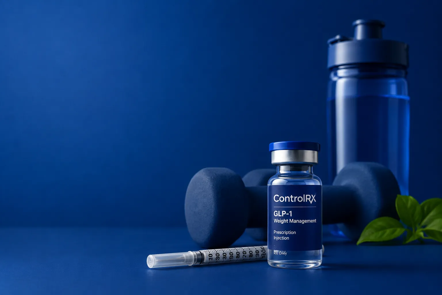 GLP-1 vial with fitness equipment