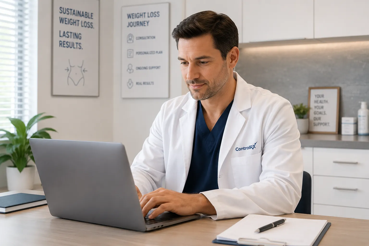 ControlRX clinician reviewing patient information on a laptop