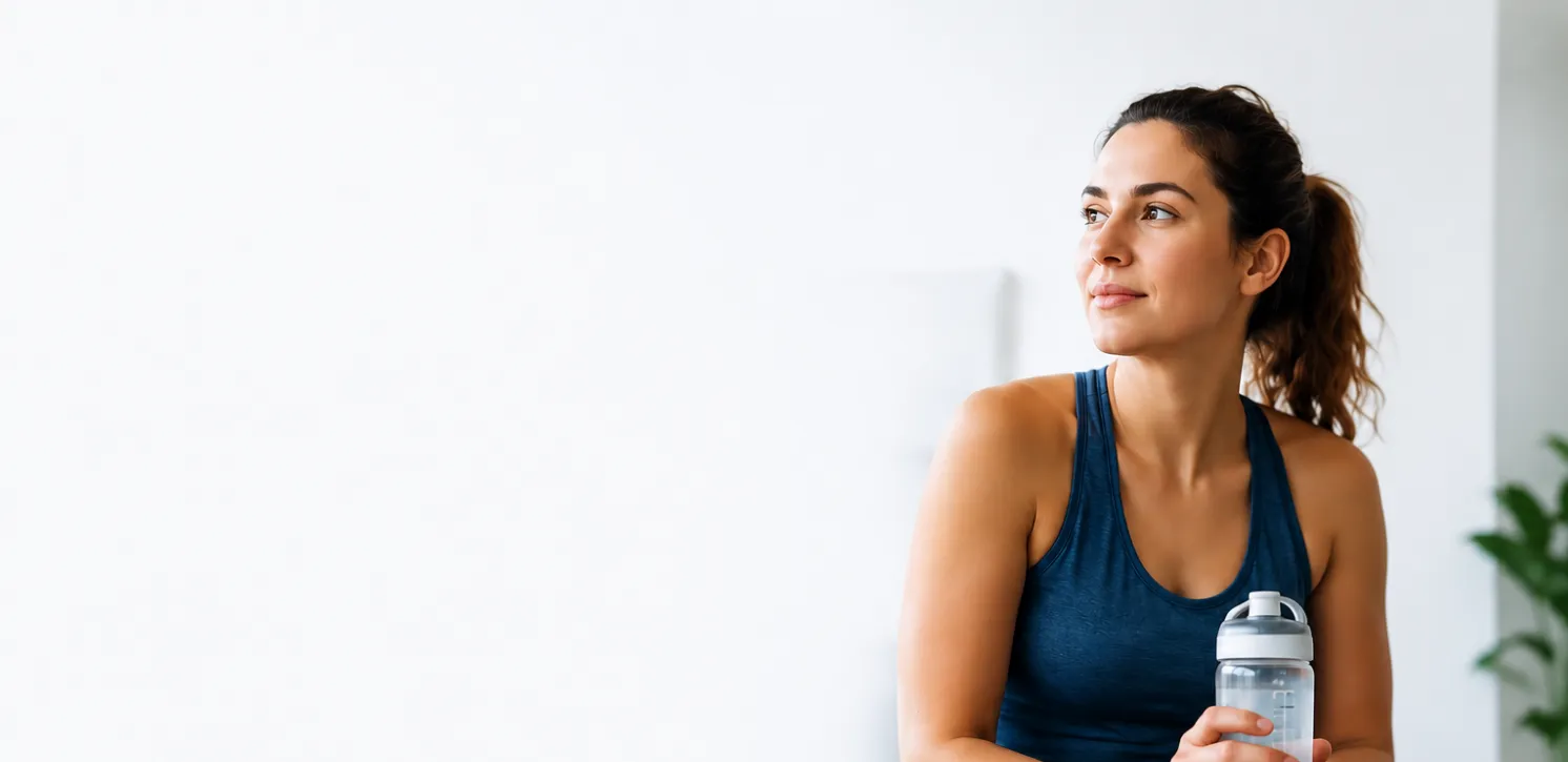 Woman in activewear looking ahead