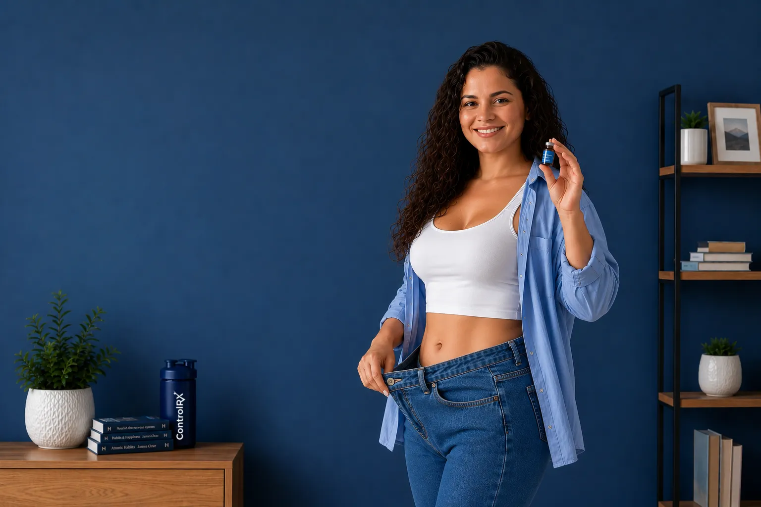 Woman holding a treatment vial