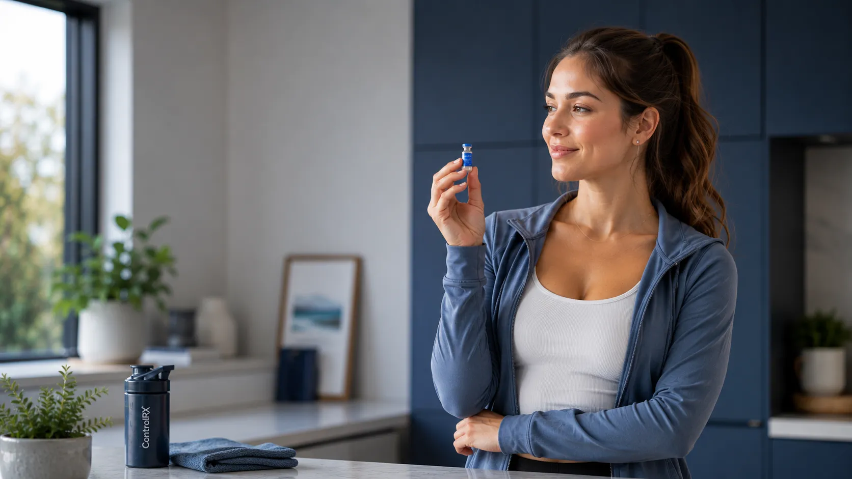 Woman reviewing a treatment vial